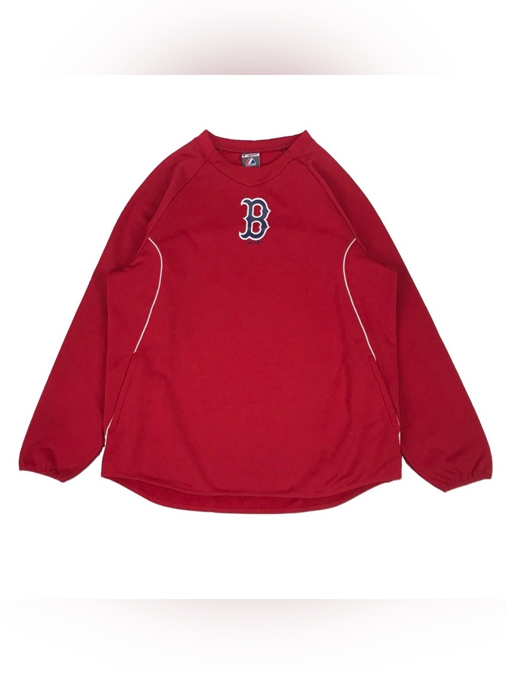 Majestic Boston Red Sox Therma Base Sweatshirt Mens Large L Crewneck Pullover